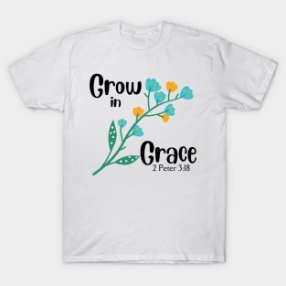 Grow in Grace Black Letters T-Shirt